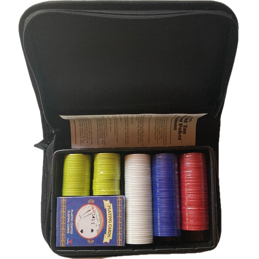 Cardinal's Texas Hold 'Em Tournament Poker Set w/ Travel Case - New